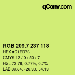 カラーコード: RGB 209.7 237 118 | qconv.com