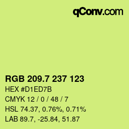カラーコード: RGB 209.7 237 123 | qconv.com