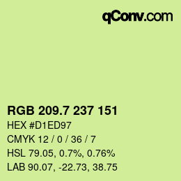 カラーコード: RGB 209.7 237 151 | qconv.com