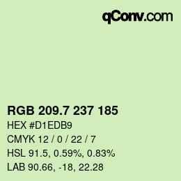 カラーコード: RGB 209.7 237 185 | qconv.com