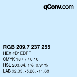 カラーコード: RGB 209.7 237 255 | qconv.com