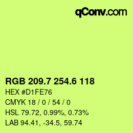 カラーコード: RGB 209.7 254.6 118 | qconv.com