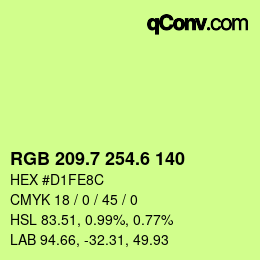 カラーコード: RGB 209.7 254.6 140 | qconv.com