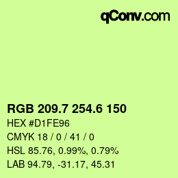 カラーコード: RGB 209.7 254.6 150 | qconv.com