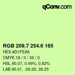 カラーコード: RGB 209.7 254.6 165 | qconv.com
