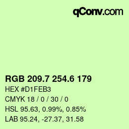 カラーコード: RGB 209.7 254.6 179 | qconv.com