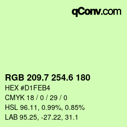 カラーコード: RGB 209.7 254.6 180 | qconv.com