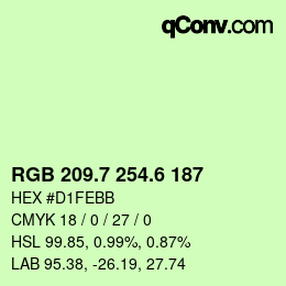 カラーコード: RGB 209.7 254.6 187 | qconv.com