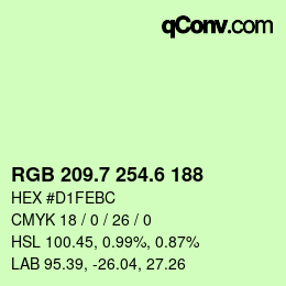 カラーコード: RGB 209.7 254.6 188 | qconv.com
