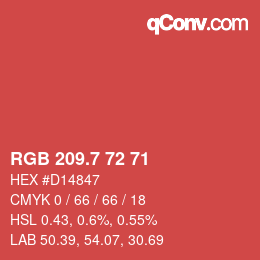 カラーコード: RGB 209.7 72 71 | qconv.com