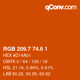 カラーコード: RGB 209.7 74.6 1 | qconv.com