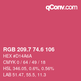 カラーコード: RGB 209.7 74.6 106 | qconv.com