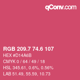 カラーコード: RGB 209.7 74.6 107 | qconv.com