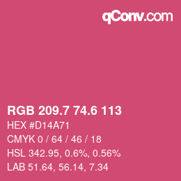 カラーコード: RGB 209.7 74.6 113 | qconv.com