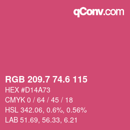 カラーコード: RGB 209.7 74.6 115 | qconv.com