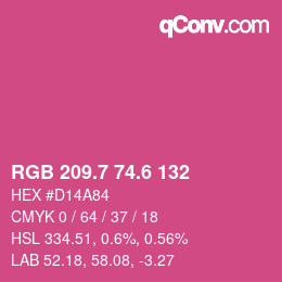 カラーコード: RGB 209.7 74.6 132 | qconv.com