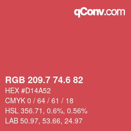 カラーコード: RGB 209.7 74.6 82 | qconv.com