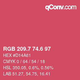 カラーコード: RGB 209.7 74.6 97 | qconv.com