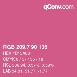 カラーコード: RGB 209.7 90 136 | qconv.com