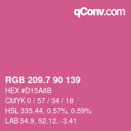 カラーコード: RGB 209.7 90 139 | qconv.com