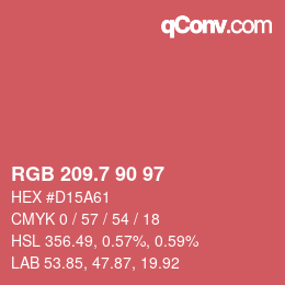カラーコード: RGB 209.7 90 97 | qconv.com
