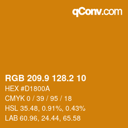 カラーコード: RGB 209.9 128.2 10 | qconv.com