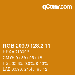 カラーコード: RGB 209.9 128.2 11 | qconv.com