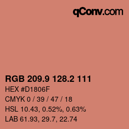 Color code: RGB 209.9 128.2 111 | qconv.com