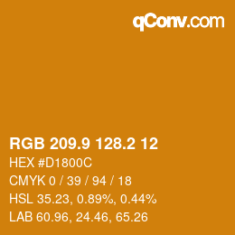カラーコード: RGB 209.9 128.2 12 | qconv.com