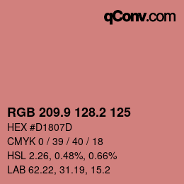 Color code: RGB 209.9 128.2 125 | qconv.com