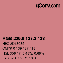 カラーコード: RGB 209.9 128.2 133 | qconv.com