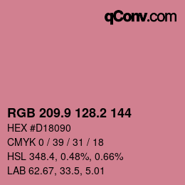 Color code: RGB 209.9 128.2 144 | qconv.com