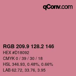 カラーコード: RGB 209.9 128.2 146 | qconv.com