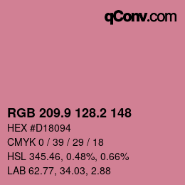 Farbcode: RGB 209.9 128.2 148 | qconv.com