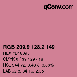 カラーコード: RGB 209.9 128.2 149 | qconv.com