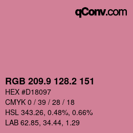 カラーコード: RGB 209.9 128.2 151 | qconv.com