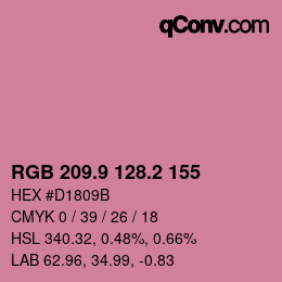カラーコード: RGB 209.9 128.2 155 | qconv.com