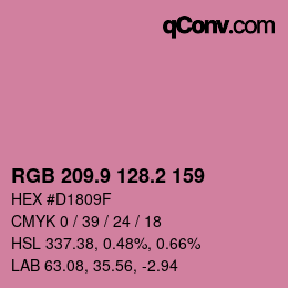 カラーコード: RGB 209.9 128.2 159 | qconv.com