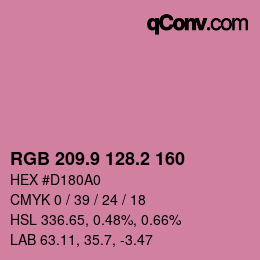 カラーコード: RGB 209.9 128.2 160 | qconv.com