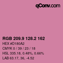 カラーコード: RGB 209.9 128.2 162 | qconv.com