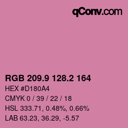 カラーコード: RGB 209.9 128.2 164 | qconv.com