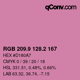カラーコード: RGB 209.9 128.2 167 | qconv.com