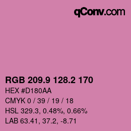 カラーコード: RGB 209.9 128.2 170 | qconv.com
