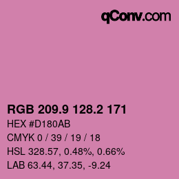 カラーコード: RGB 209.9 128.2 171 | qconv.com