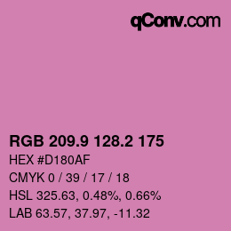 カラーコード: RGB 209.9 128.2 175 | qconv.com