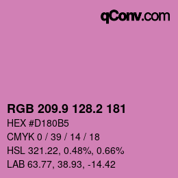 カラーコード: RGB 209.9 128.2 181 | qconv.com