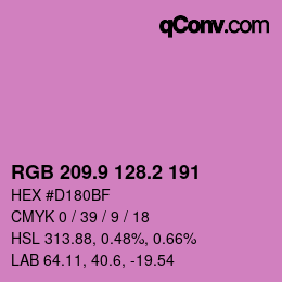 カラーコード: RGB 209.9 128.2 191 | qconv.com