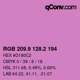 カラーコード: RGB 209.9 128.2 194 | qconv.com