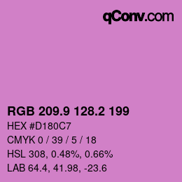 カラーコード: RGB 209.9 128.2 199 | qconv.com
