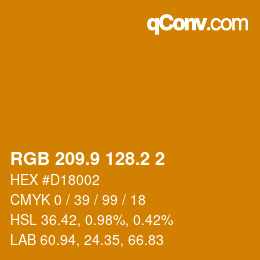 カラーコード: RGB 209.9 128.2 2 | qconv.com